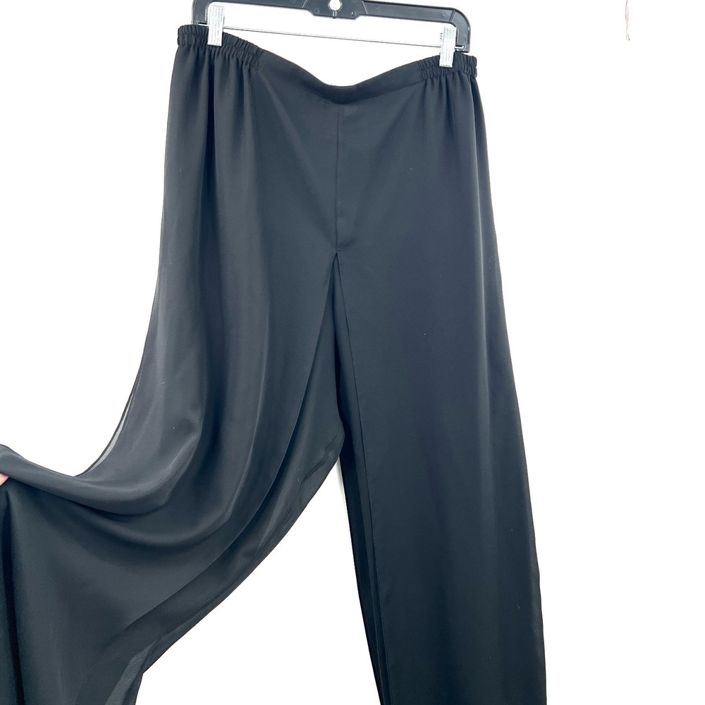 Wide leg flowy pants Adrianna Papell Whimsigoth whimsical dark romantic black 1X